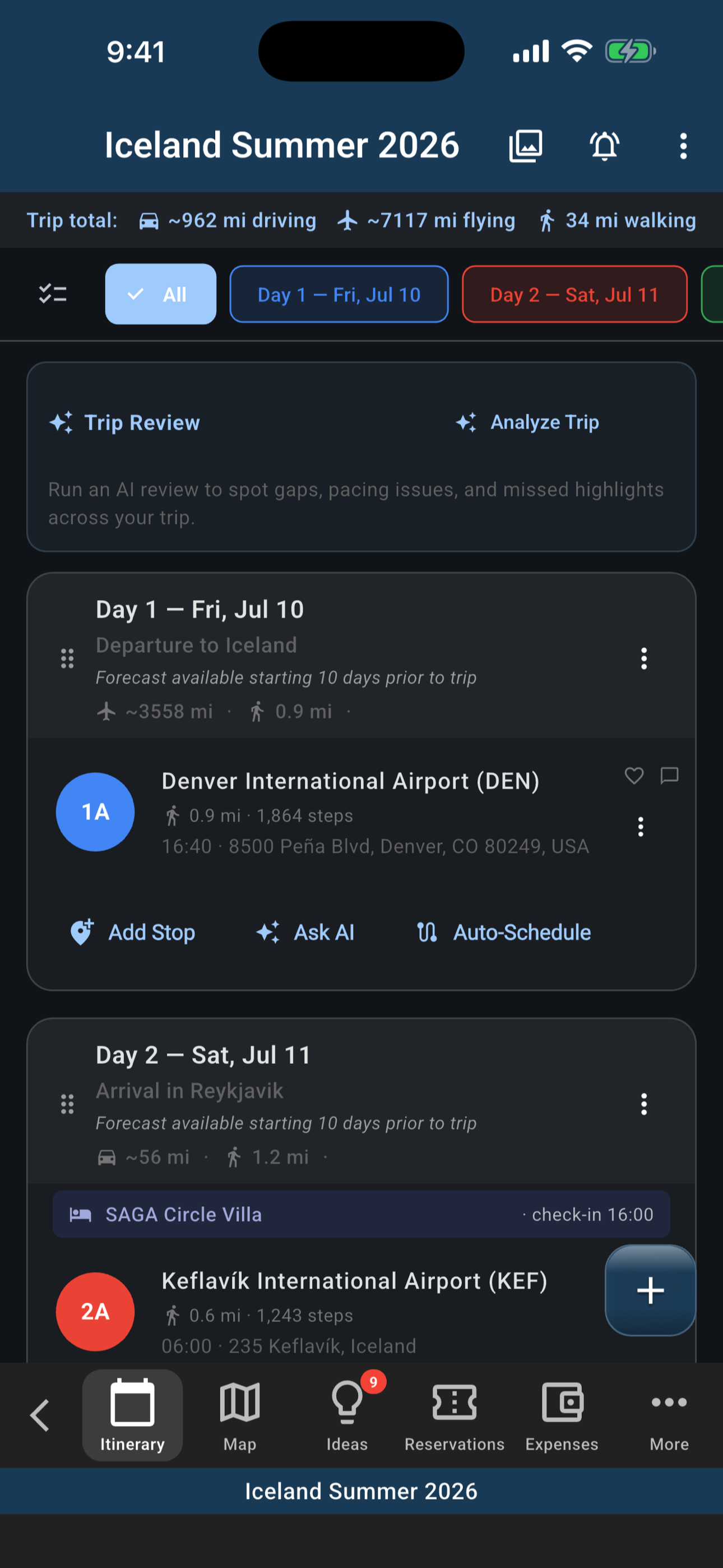 Trip Itinerary